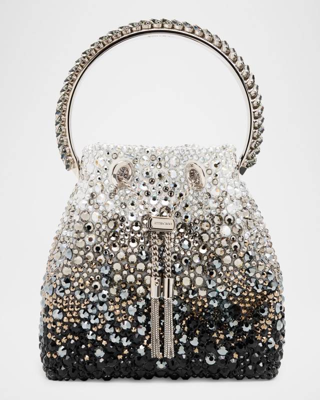 Bon Bon Ombre Crystal Top-Handle Bucket Bag